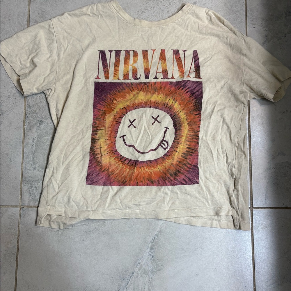 Nirvana Graphic Tee in Cream and Multicolor